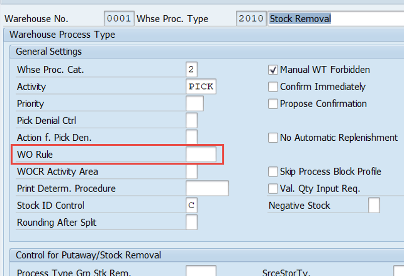 SAP EWM WOCR Determination Logic